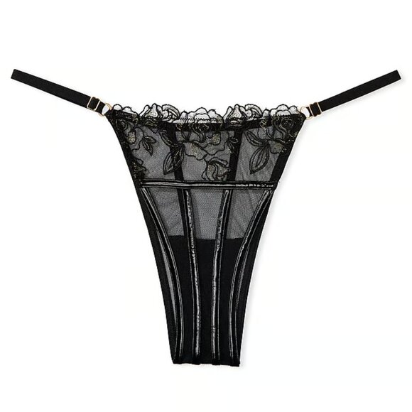 🖤 VS Very Sexy Midnight Affair Rose Embroidery Brazilian Panty 🖤 - Picture 4 of 16